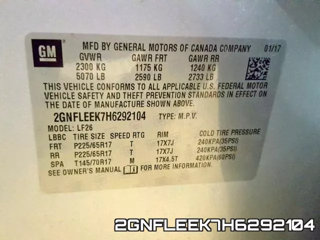 2GNFLEEK7H6292104 фото 2