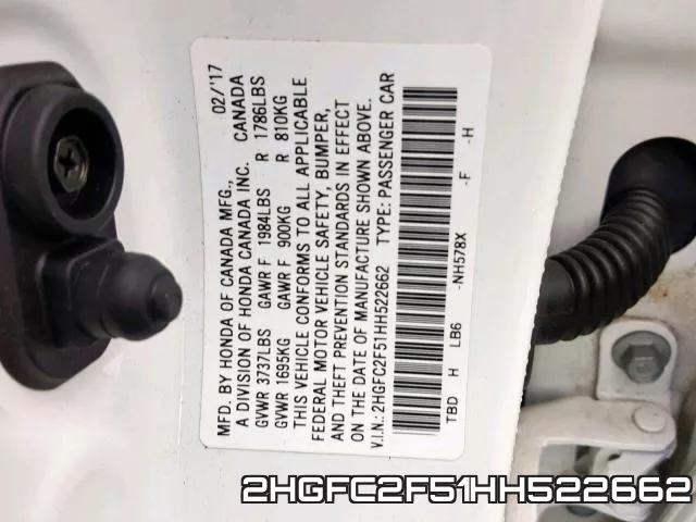 2HGFC2F51HH522662 фото 2
