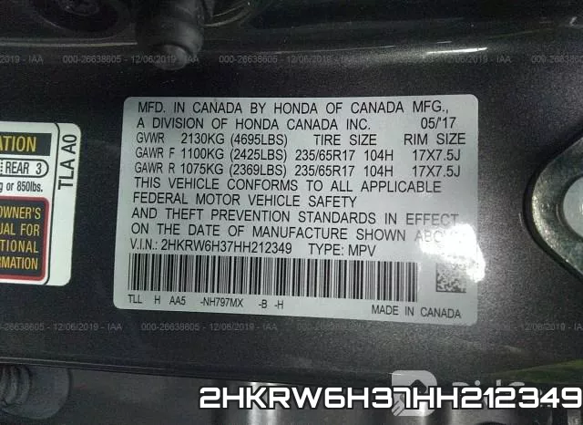 2HKRW6H37HH212349 фото 10