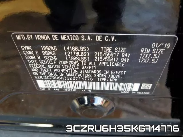 3CZRU6H35KG714776 фото 2