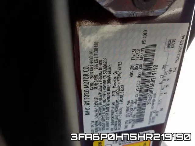 3FA6P0H75HR219190 фото 2