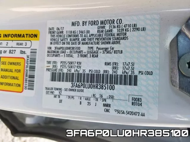 3FA6P0LU0HR385100 фото 2