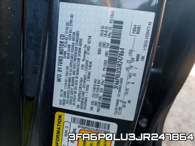 3FA6P0LU3JR247864 фото 2