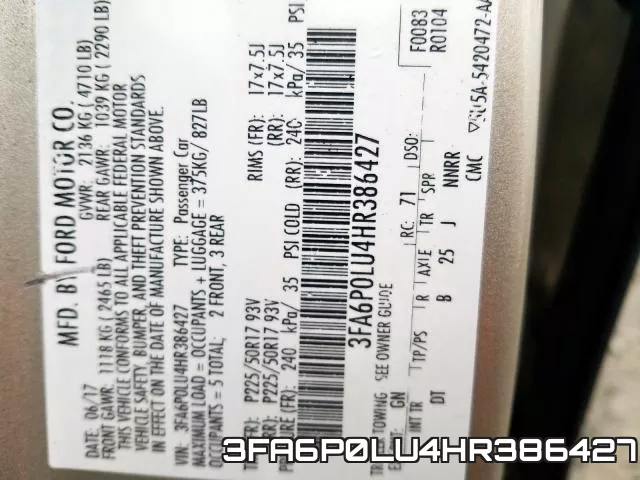 3FA6P0LU4HR386427 фото 2