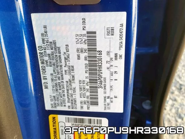 3FA6P0PU9HR330168 фото 2