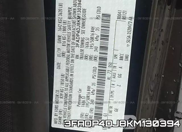 3FADP4DJ8KM130394 фото 10