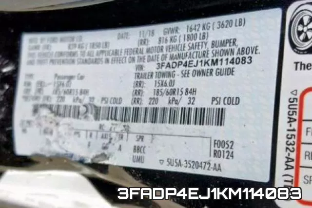3FADP4EJ1KM114083 фото 2