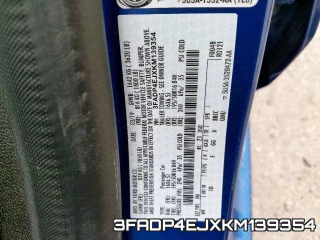 3FADP4EJXKM139354 фото 2