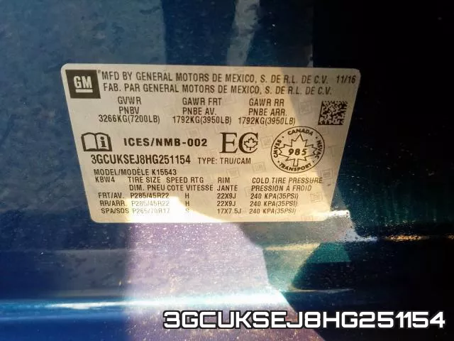 3GCUKSEJ8HG251154 фото 2