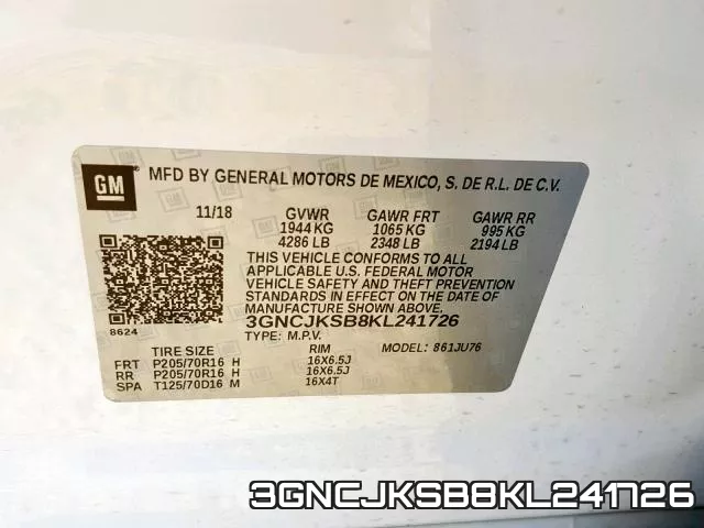 3GNCJKSB8KL241726 фото 2