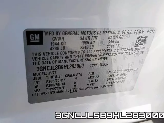 3GNCJLSB9HL283000 фото 2