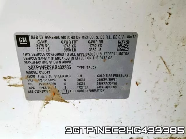 3GTP1NEC2HG433385 фото 2