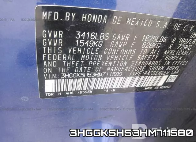 3HGGK5H53HM711580 фото 6