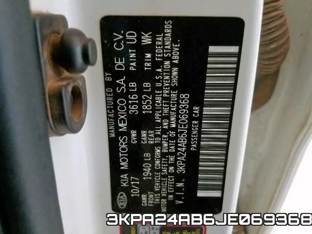 3KPA24AB6JE069368 фото 2