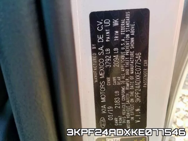 3KPF24ADXKE077546 фото 2