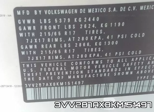 3VV2B7AX8KM151497 фото 10