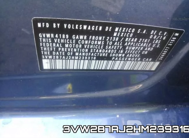3VW2B7AJ2HM239316 фото 10