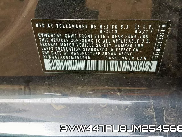 3VW447AU8JM254566 фото 2