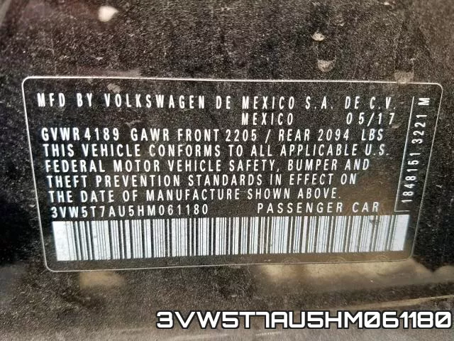 3VW5T7AU5HM061180 фото 2