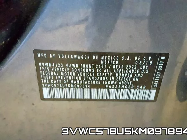 3VWC57BU5KM097894 фото 2