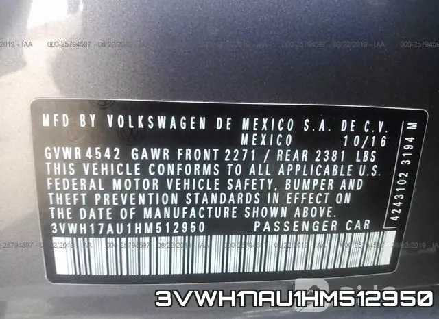 3VWH17AU1HM512950 фото 10