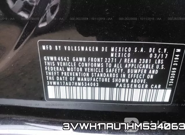 3VWH17AU7HM534063 фото 10