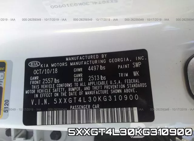 5XXGT4L30KG310900 фото 10