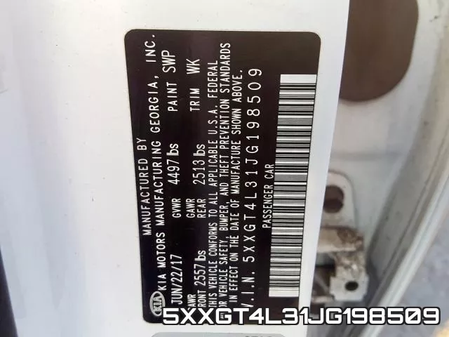 5XXGT4L31JG198509 фото 2