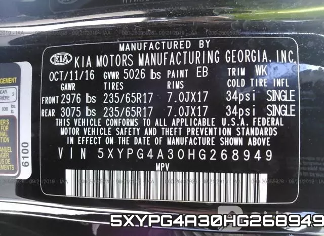 5XYPG4A30HG268949 фото 10