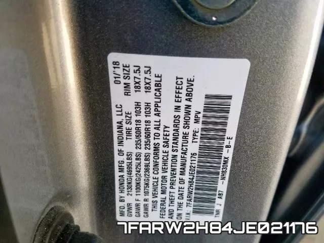 7FARW2H84JE021176 фото 2