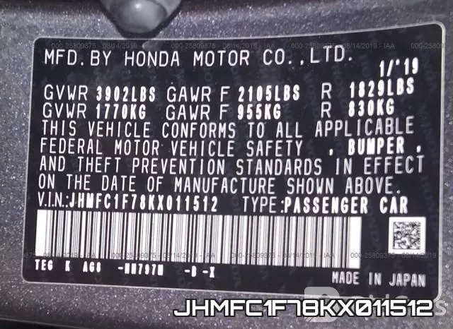 JHMFC1F78KX011512 фото 10