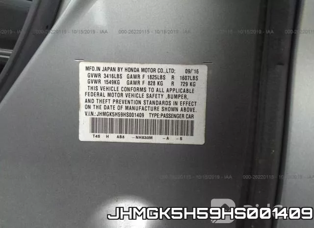 JHMGK5H59HS001409 фото 10