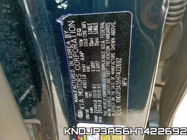 KNDJP3A56H7422692 фото 2