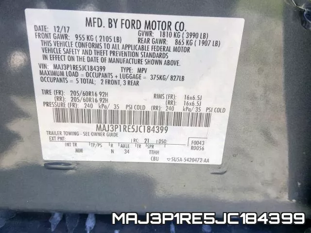 MAJ3P1RE5JC184399 фото 2