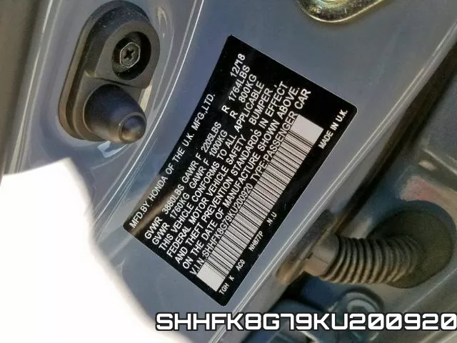 SHHFK8G79KU200920 фото 2