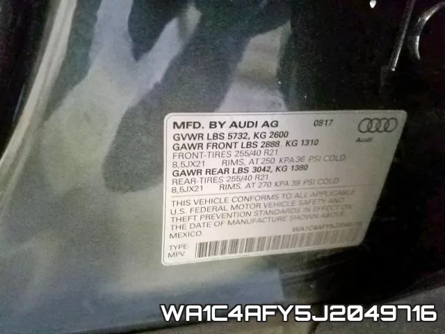 WA1C4AFY5J2049716 фото 2