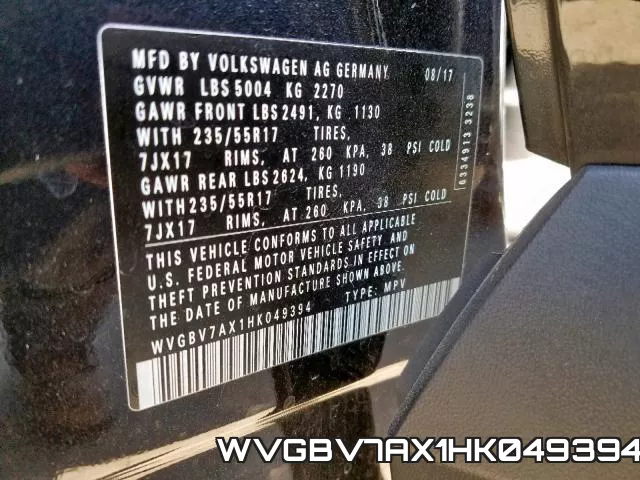 WVGBV7AX1HK049394 фото 2