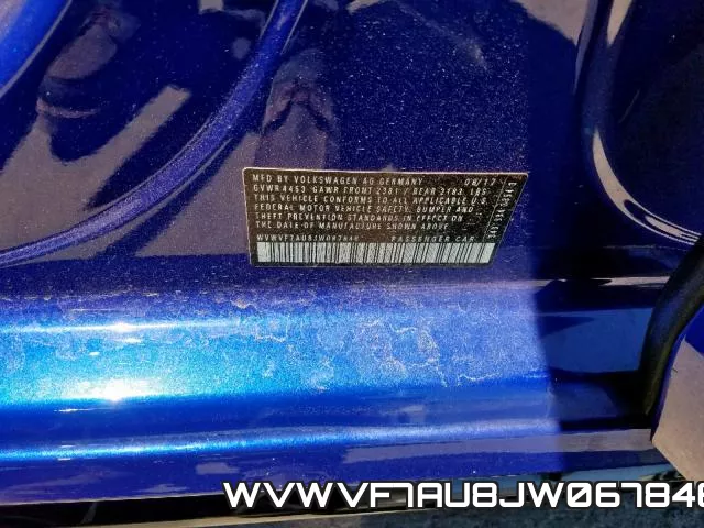 WVWVF7AU8JW067846 фото 2