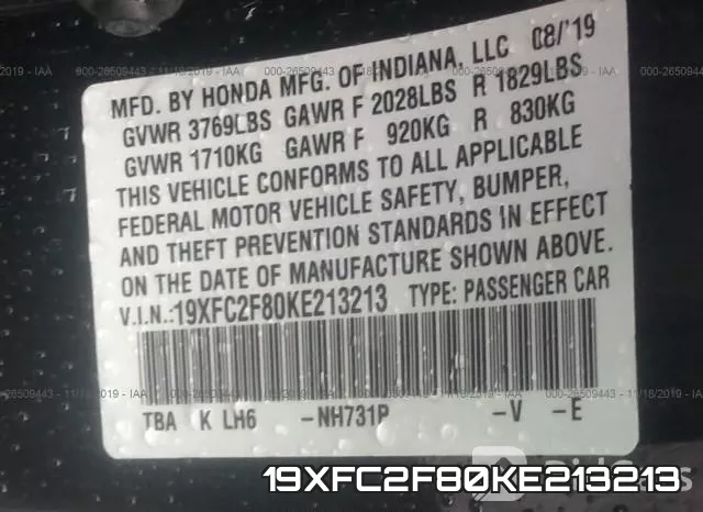19XFC2F80KE213213 фото 10
