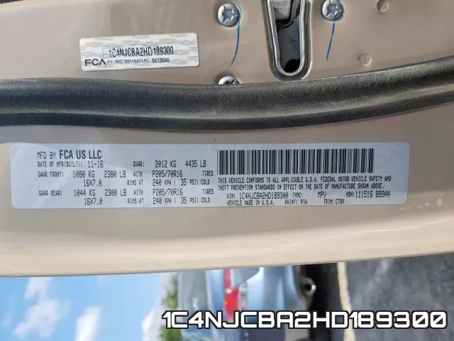 1C4NJCBA2HD189300 фото 2