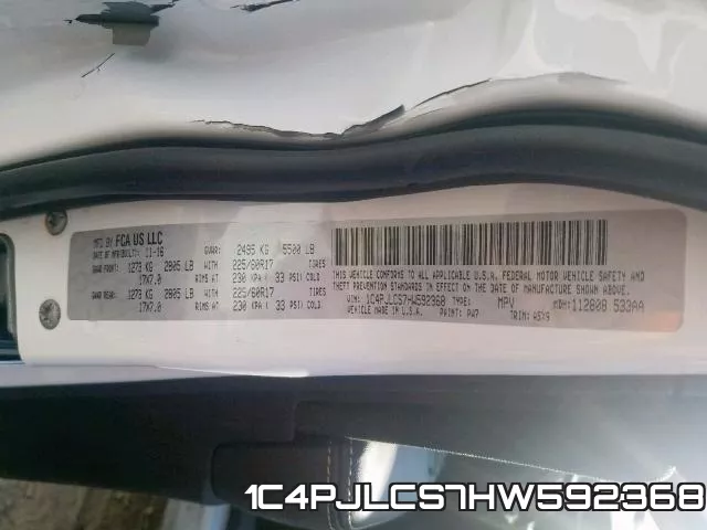 1C4PJLCS7HW592368 фото 2