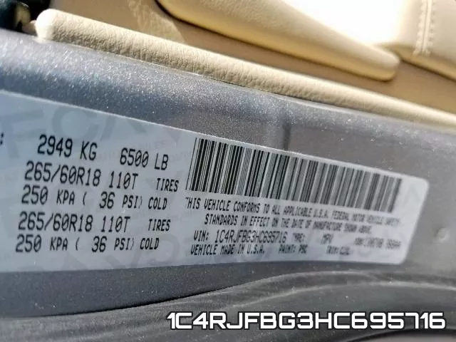 1C4RJFBG3HC695716 фото 2
