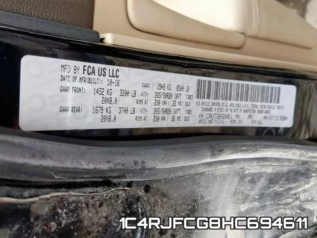 1C4RJFCG8HC694611 фото 2