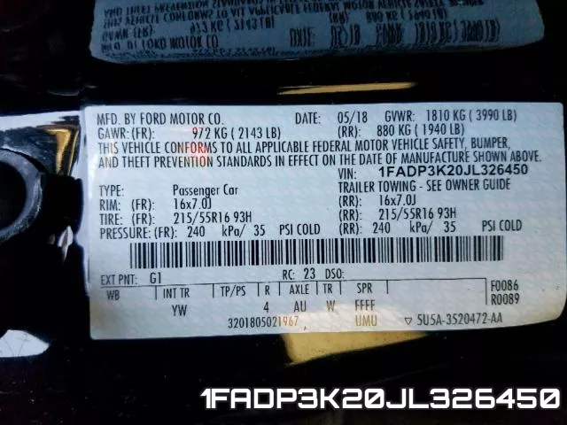 1FADP3K20JL326450 фото 2
