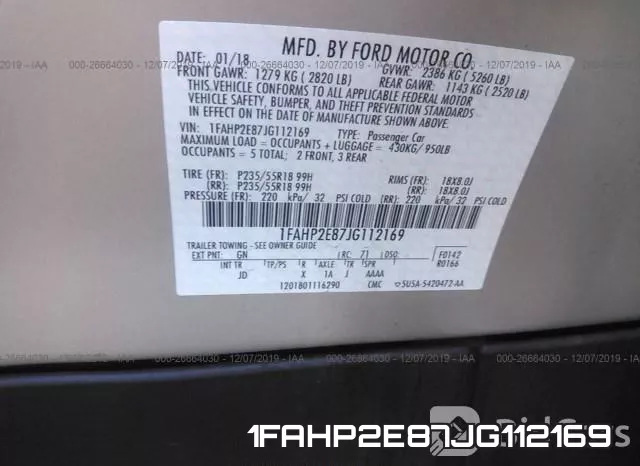 1FAHP2E87JG112169 фото 9