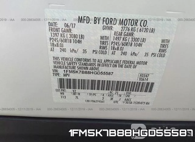 1FM5K7B88HGD55587 фото 10