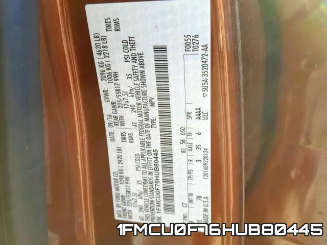 1FMCU0F76HUB80445 фото 2