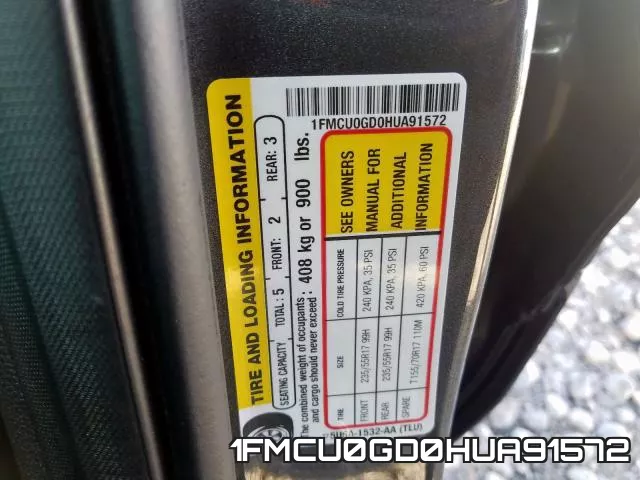 1FMCU0GD0HUA91572 фото 2