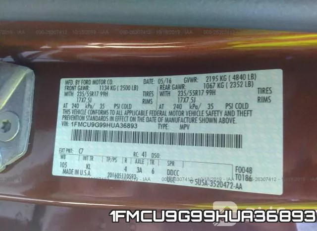 1FMCU9G99HUA36893 фото 10