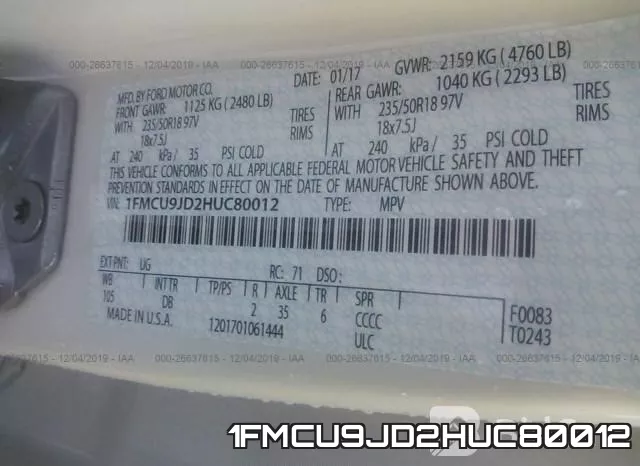 1FMCU9JD2HUC80012 фото 10